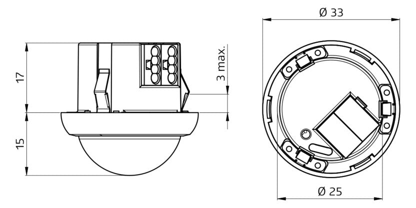 BEG Präsenzmelder-Bus KNX Einb 0-360° ws PICO-KNXs-ST-DE 2,5m Unterkriechschutz