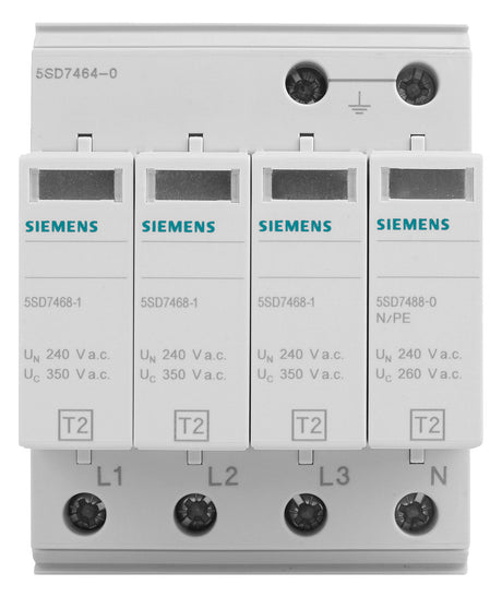 SIEMENS Überspannungsableiter 415VAC 4TE 5SD7464-0 Netzform-TN-S 1,4kV TS35 40kA