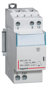 LEGRAND Klingeltransformator 230V 8/12V Legrand 413091 1/0,66A 2TE