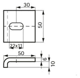 Walraven Trägerklemmplatte Strut VA 50x50mm - M10 für Flansch bis 10 | 6571731