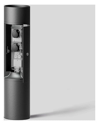 BEGA Steckdosensäule Metall graphit IP65 99626 2Steckd 815x190x190mm