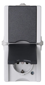 KOPP Steckdose 2f anth mt AP Klappd IP44 PRO AQA 947556008
