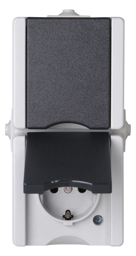 KOPP Steckdose 2f anth mt AP Klappd IP44 PRO AQA 947556008