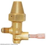 Serviceventil Sanhua CSV-A2GCR-4, 120bar1/4"SAE-7/16"xKupferstutzen 1/4" ca. 6mm