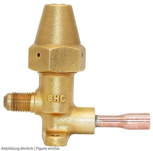 Serviceventil Sanhua CSV-A2GCR-4, 120bar1/4"SAE-7/16"xKupferstutzen 1/4" ca. 6mm