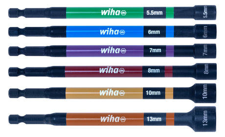 WIHA Steckschlüssel Set magnet Farbcodiert 6-tlg.1/4" 47035