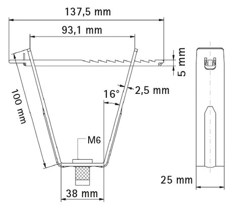 WALRAVEN Deckenhänger Britclips Rapid RTB 6 für Trapezblech einteilig M6