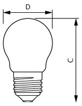 PHILIPS-LM LED-Kugellampe FM E27 P45 ws CorePro LEDLuster ND 2.2-25W P45 E2 2,2W