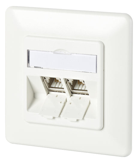 METZ CONNECT Anschlussdose Cat6A 2xRJ45 130B11D21002-E rws Kanaleinb schräg
