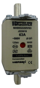 MERSEN NH-Sicherungseinsatz 63A NH00 gG NH00GG50V63 500VAC Kombik