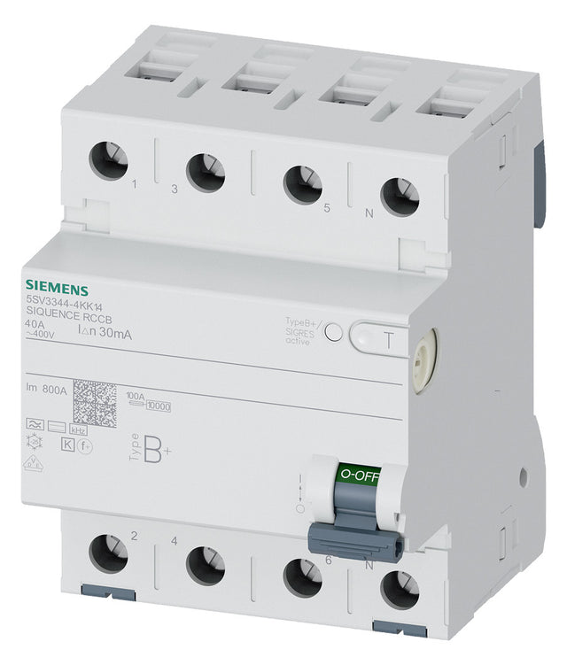 SIEMENS FI-Schutzschalter B+ 4p 440V 40A 5SV3344-4KK14 0,03A 4TE REG 10kA