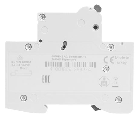 SIEMENS Leitungsschutzschalter UC B 6A 5SL6106-6 1p 400V 1TE 50Hz IP20