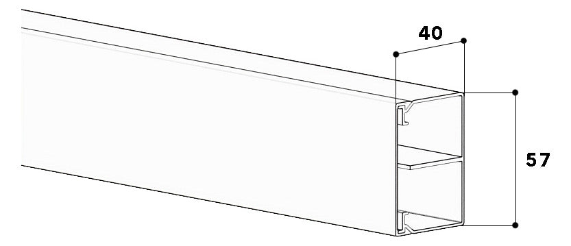 GGK Leitungsführungskanal Kst aws unbeh LFG 40x60t 40x57x2000mm RAL9010