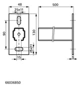 WALRAVEN Wandkonsole RapidRail 38x40 BUP L: 500 mm mit cm-Skala