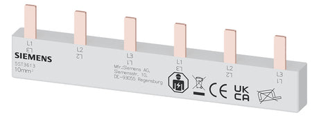 SIEMENS Phasenschiene 3ph 18mm 102mm 50A 5ST3613 10qmm Stift isol