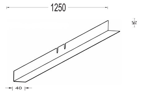 REGIOLUX Befestigungsset gr ST L1250mm WSPHL 1500 me B40mm H34mm