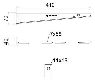 BETTERMANN Wand/Stielausleger 1,5N ST AW 15 41 FTK SW 40mm400x70mm