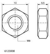 WALRAVEN Sechskantmutter DIN 934 ev M8
