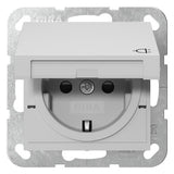 GIRA Steckdose 1f gr glz UP m.BS Klappd System 55 4414015 IP20