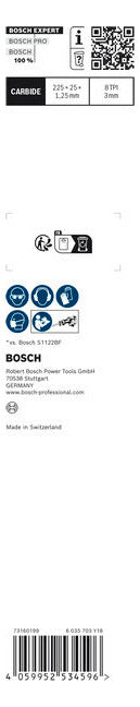 BOSCH-EW Säbelsägeblatt 225mm Edst Stahl RBE- 3ER S 1155 CHM Nichteisen-Metalle