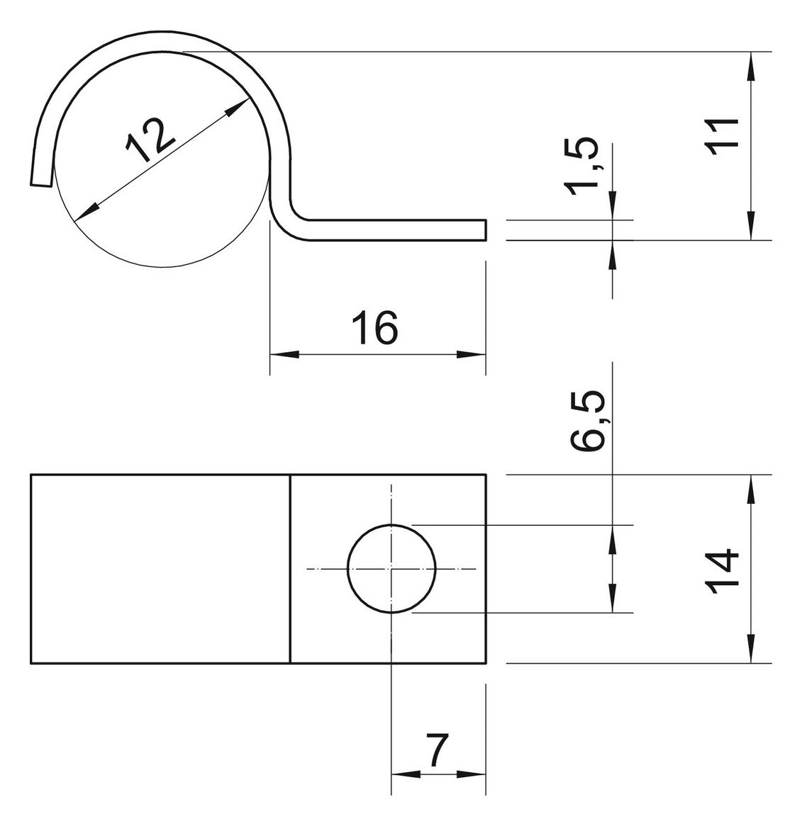 BETTERMANN Befestigungsschelle 1f  12mm 1015 12 G einlappig ST hfr