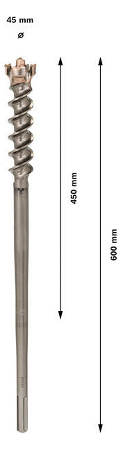 BOSCH-EW Hammerbohrer  45mm SDSmax 1618596455 450/600mm f.Beton