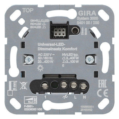 GIRA LED-Tastdimmer 20-420W UP System 3000 540100 Lichtwertspeicher