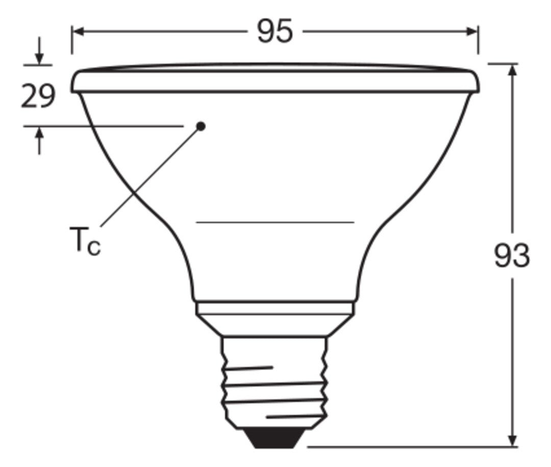 LEDVANCE LED-Reflektorlampe E27 10W ws G LED PAR30 75 36° DIM P 10W 927 E27 2700K