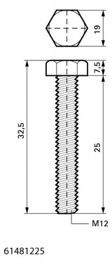 Walraven Sechskantschraube DIN 933 BUP M12x25 SW 19 | 61481225