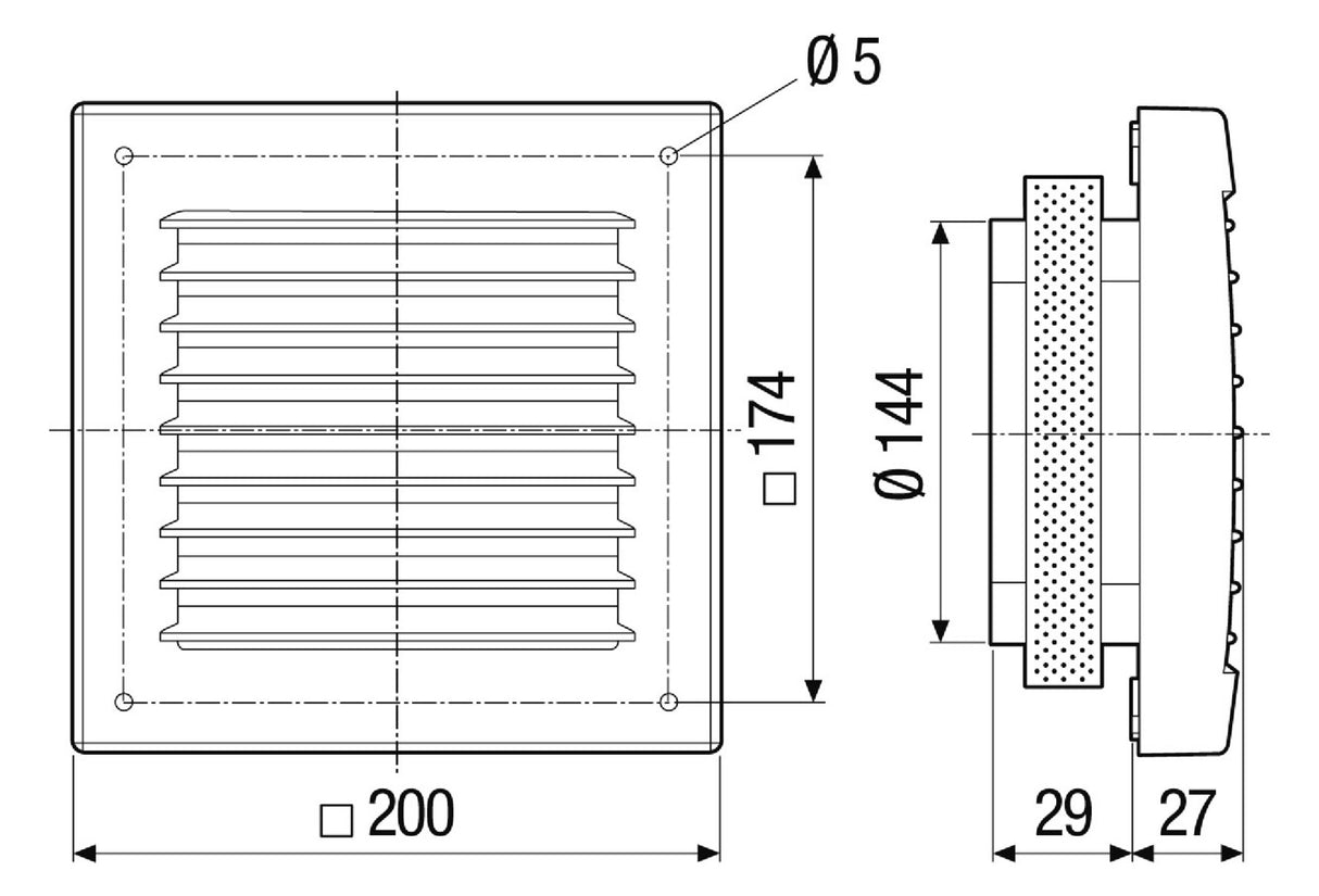 MAICO Lüftungsgitter Kst SG 150/1