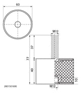 Walraven Schwingungsdämpfer VibraTek SB-MF IG+AG M12 60x77mm 1690N | 2801501690