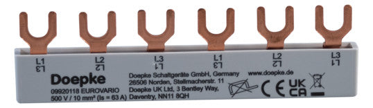 DOEPKE Phasenschiene 3ph 17,5mm 104mm Eurovario EV-S G 3.6.120 10qmm 120A