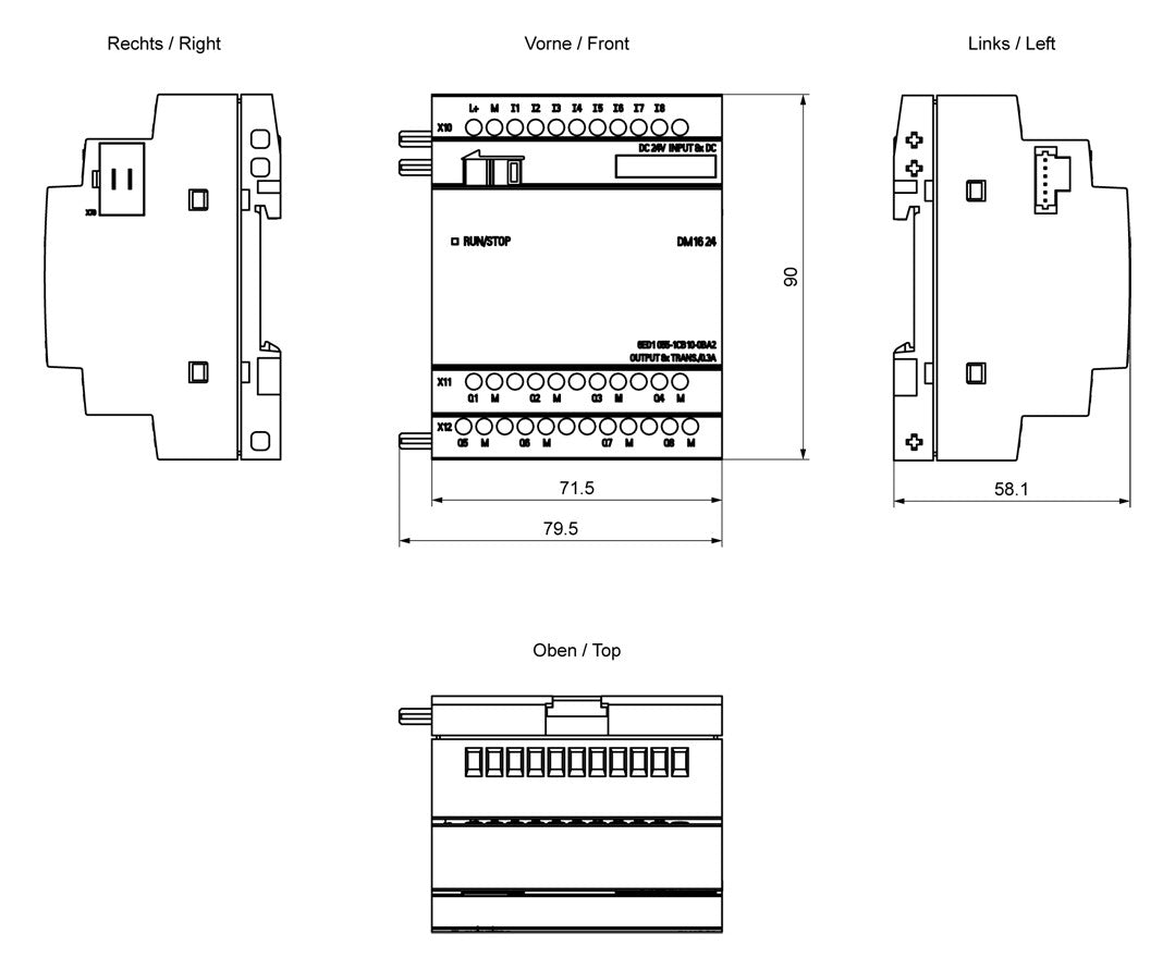 SIEMENS SPS-Digitales E/A-Modul 8Eing DC LOGO! 6ED1055-1CB10-0BA2 8Ausg 0,3A 24V