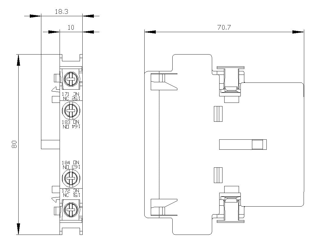 SIEMENS Hilfsschalterblock 1S 1Ö 6A/AC 3RH1921-1KA11 Schraub