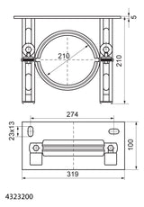 Walraven Fallrohrstützbefestigung DN 200 EPDM 210 mm ev Konsolensatz m. BISMAT SL | 4323200