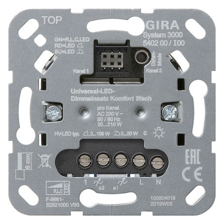 GIRA Seriendimmer uni 20-210W UP System 3000 540200 Lichtwertspeicher