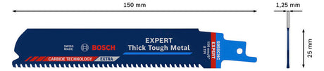 BOSCH-EW Säbelsägeblatt 150mm Edst Stahl RBE- 1ER S 955 CHM Hartmetallausführung