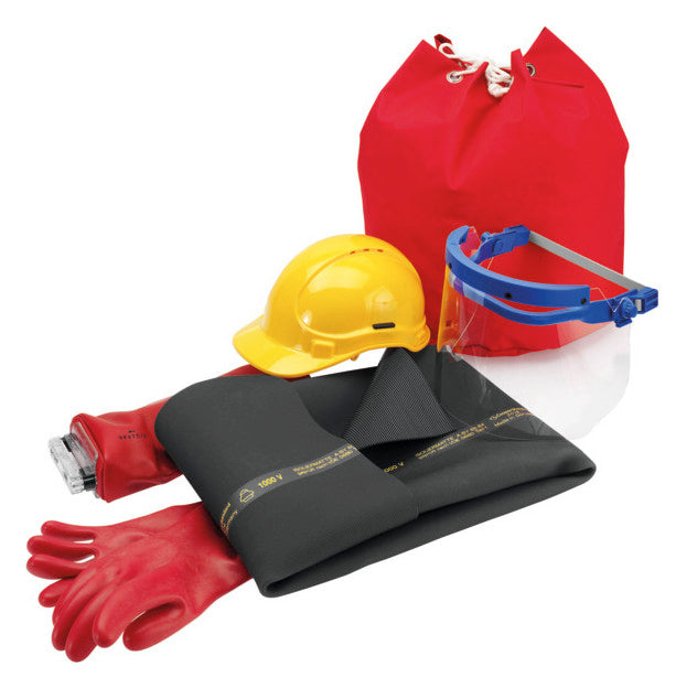 CIMCO Schutzausrüstungsset Tasche Helm 140250 Gesichtsschutz Schutzhandschuh