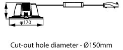 PHILIPS-LICHT LED-Einbaustrahler 12W ws Ledinaire DN070B LED12/830 12W 220-240V