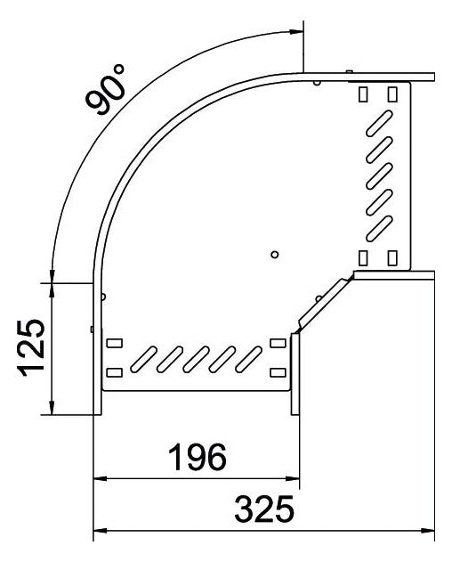 BETTERMANN Bogen_starr 90° ST horiz RB 90 820 FS 85x200mm int.Verb