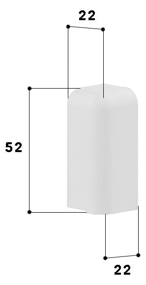 GGK Endstück SL-K 50mm re rws RAL9010 SL 20x50-ES rechts