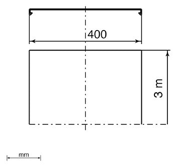 UNEX Kabelbahnabdeckung 60x400 grau,RAL 7033 66402
