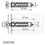 Walraven Universaldübel WUP PA6 grün 6x30 mm universeller Kunststoffdübel | 61007206
