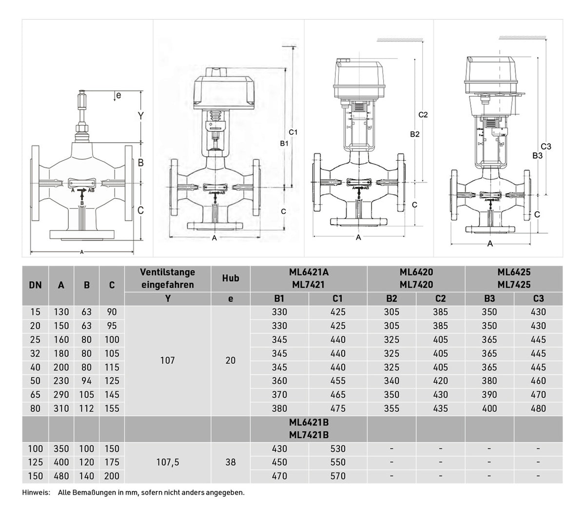 Honeywell Dreiwegeventil XF-A Grauguss, PN6, Flansch DN50, kvs 40 | XF50A40