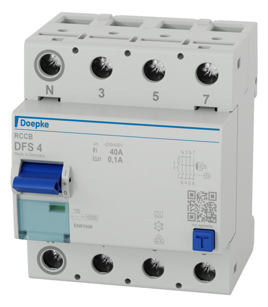 DOEPKE FI-Schutzschalter A 4p 400V 40A DFS4 040-4/0,10-A 0,1A 4TE REG 10kA