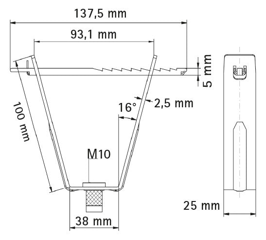 WALRAVEN Deckenhänger Britclips Rapid RTB 10 für Trapezblech einteilig M10
