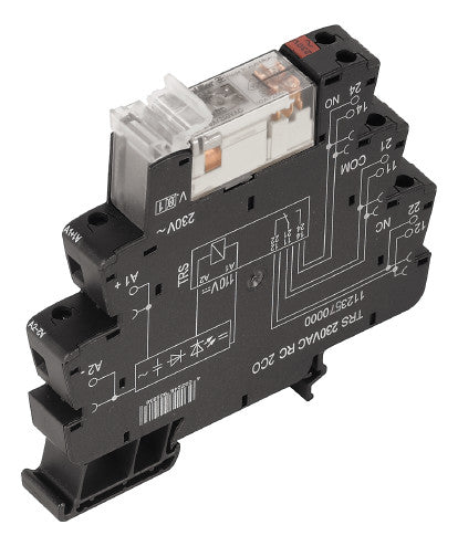 WEIDMÜLLER Schaltrelais 230V/AC 2W IP20 TRS 230VAC RC 2CO 6,4x90x88mm Schraub