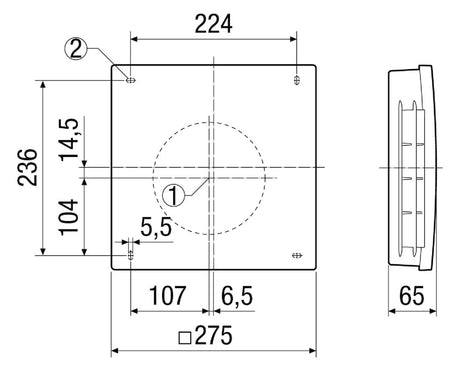 MAICO Lüftungsgitter Kst 275x275mm PPB 30 AK
