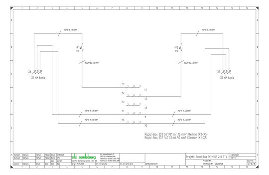 SPELSBERG Abzweigdose Klemme IP66 50qmm Rapid-Box 50² 2x3 STV 447x190x105mm Kst