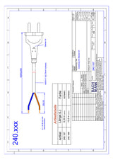 BACHMANN Netzanschlussleitung 6,3m 10A 240.187 2x0,75qmm sw IP20 Aderendh PVC